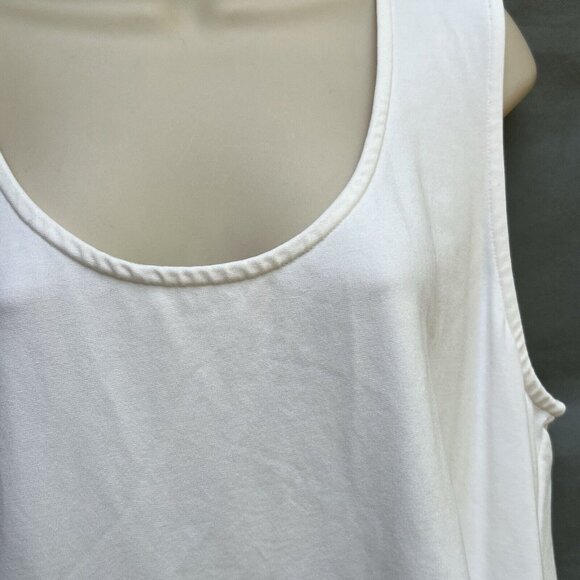 Soft Surroundings Size Large Creamy White Tunic Sleeveless Scoop Neck Side Slits - Picture 4 of 6